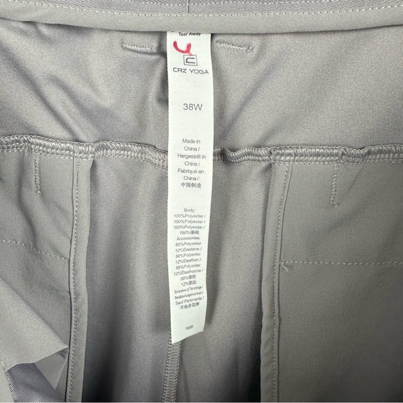 CRZ YOGA All-Day Comfort 5 Pocket Gray Tech Chino Golf Pants Men’s 38 Flat Front - Picture 11 of 12